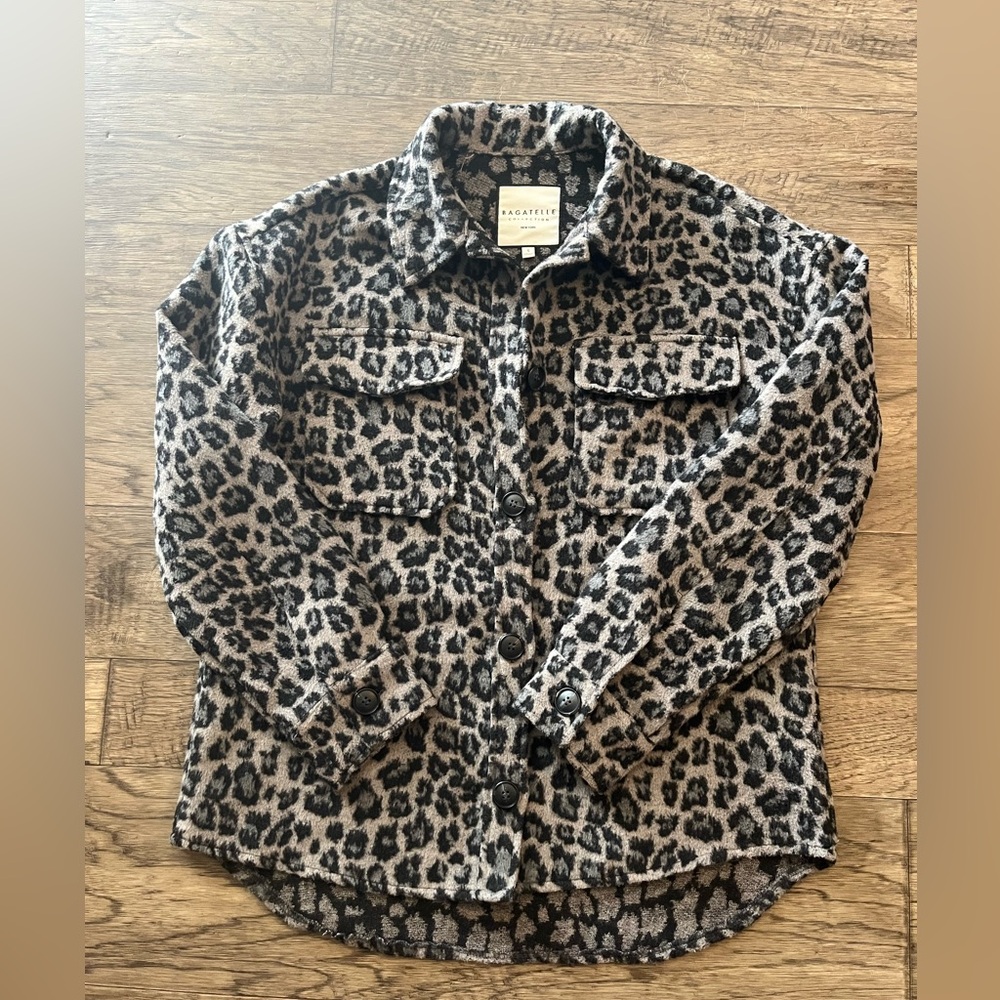 Bagatelle Grey Animal Print Teddy Jacket